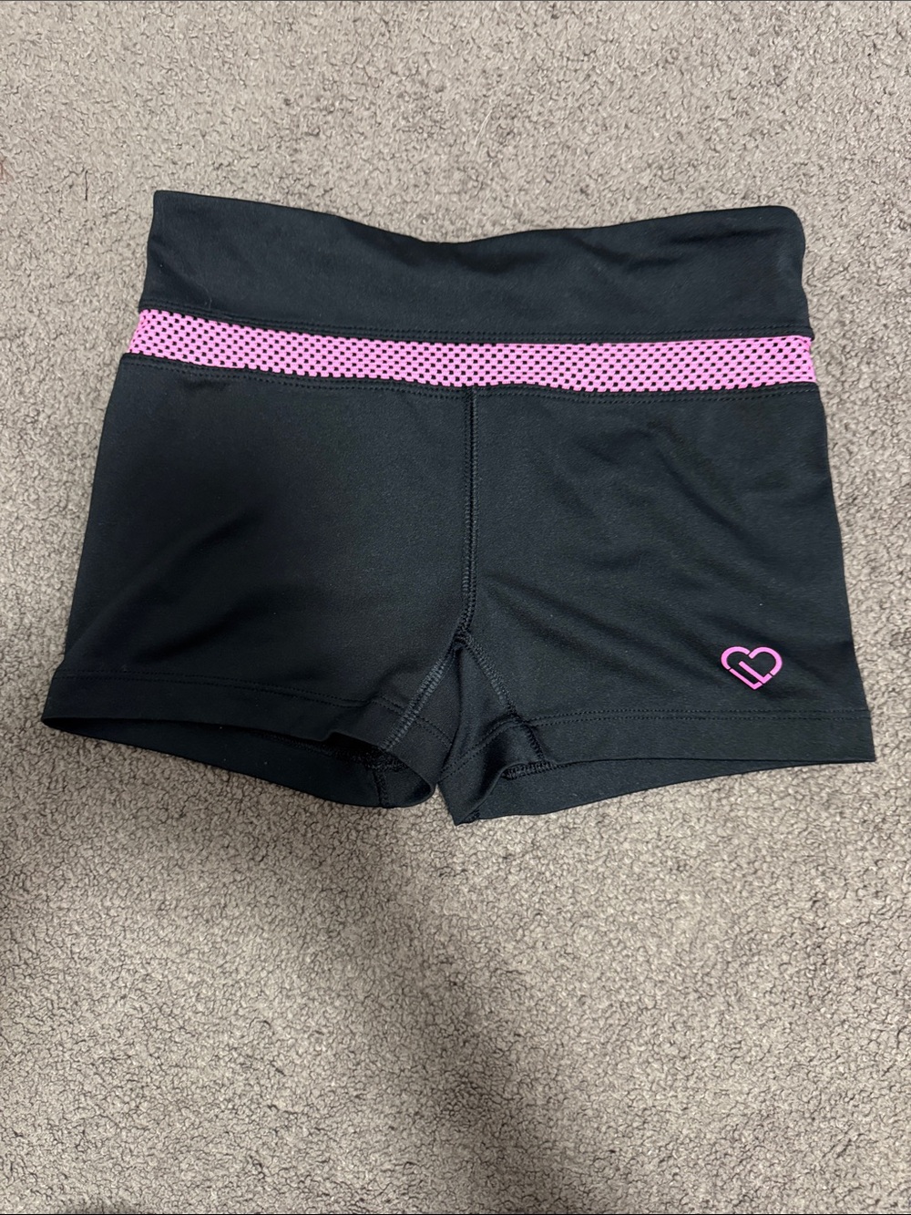 Aeropostale Black Bike Shorts with Pink Dot Waistband